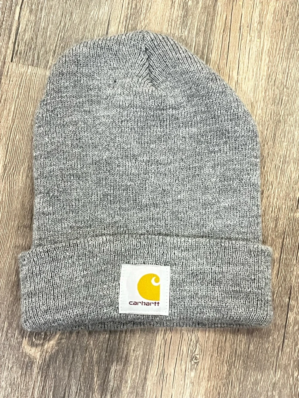 Carhartt Gray Heather Knit Cuffed Beanie Watch Hat Logo One Size